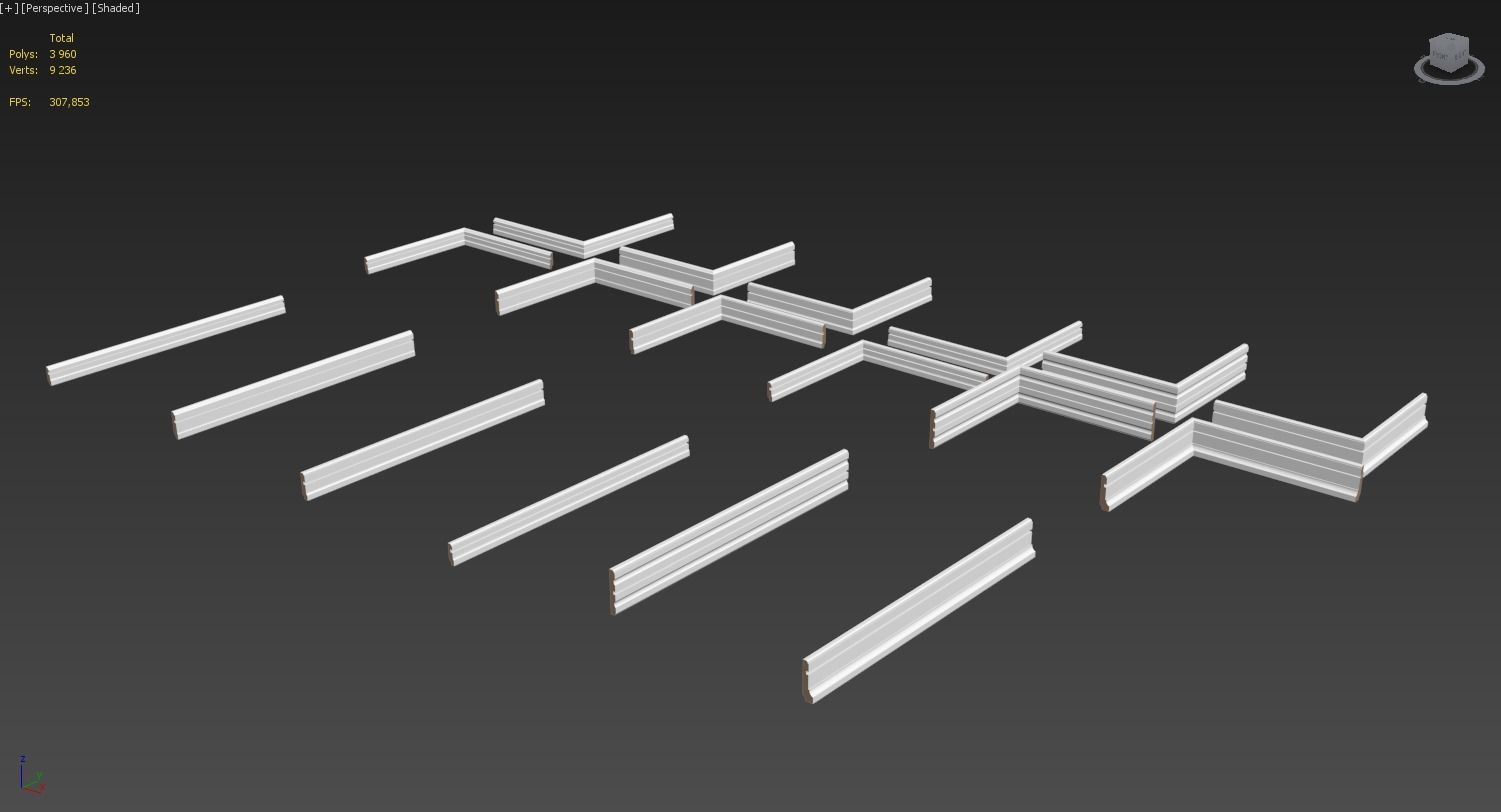 baseboards  18 pieces 3D model_2