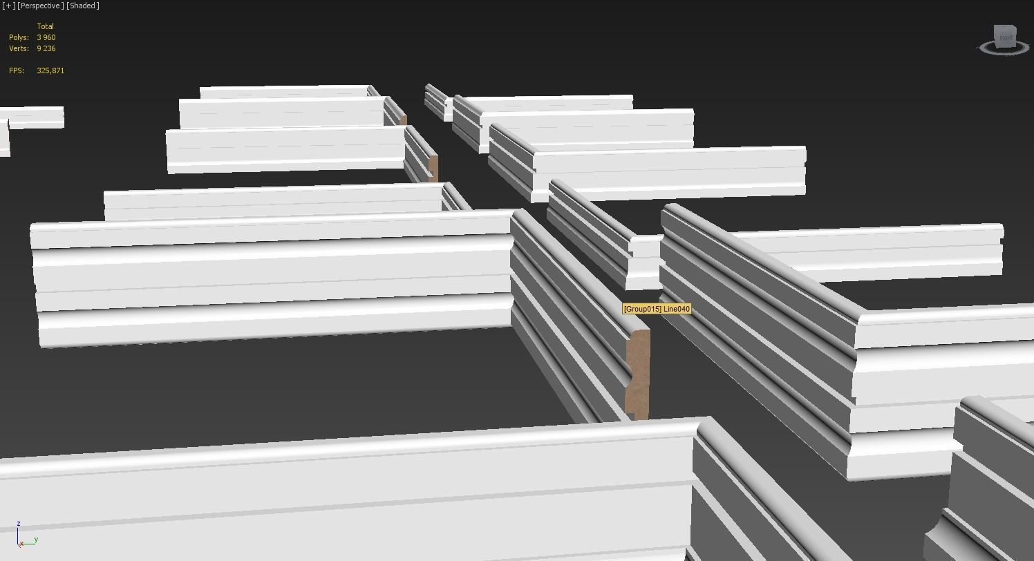 baseboards  18 pieces 3D model_3