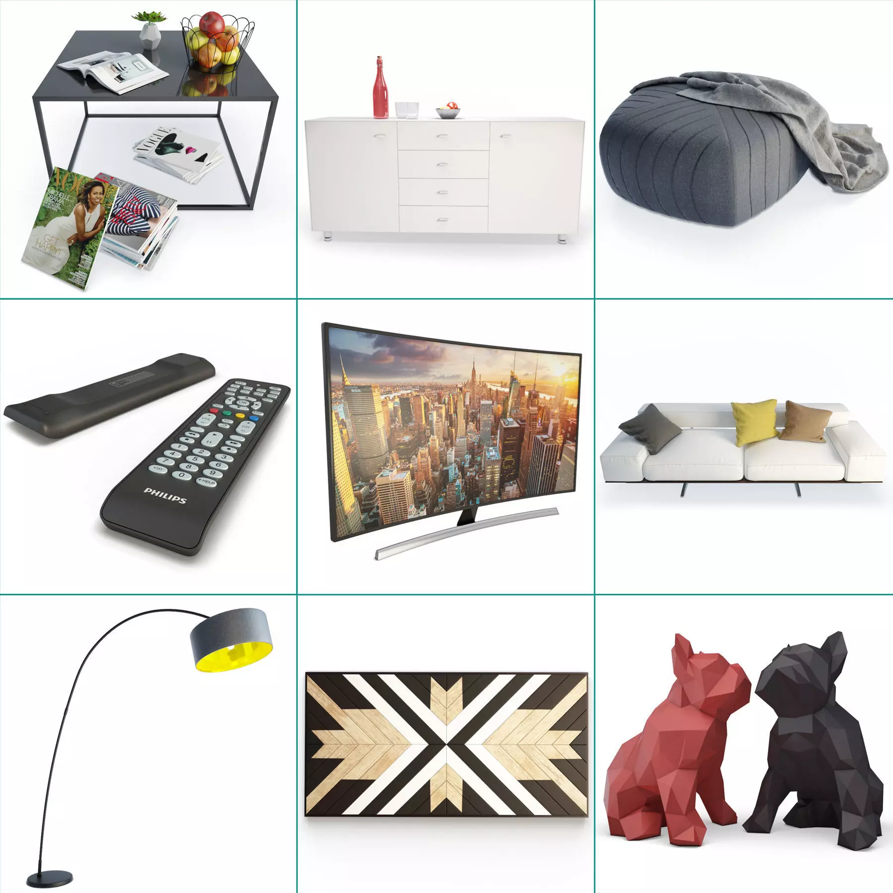 Living Room TV 3D model_0