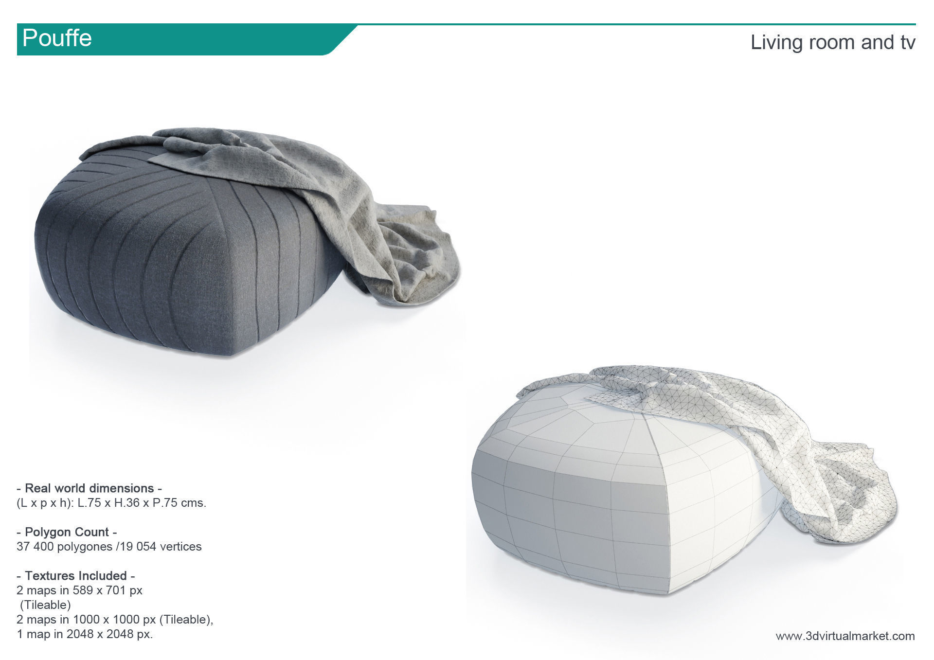 Living Room TV 3D model_6