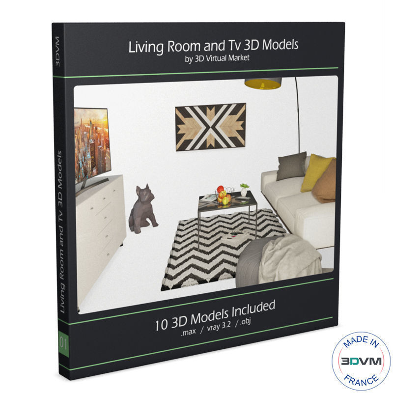 Living Room TV 3D model_1