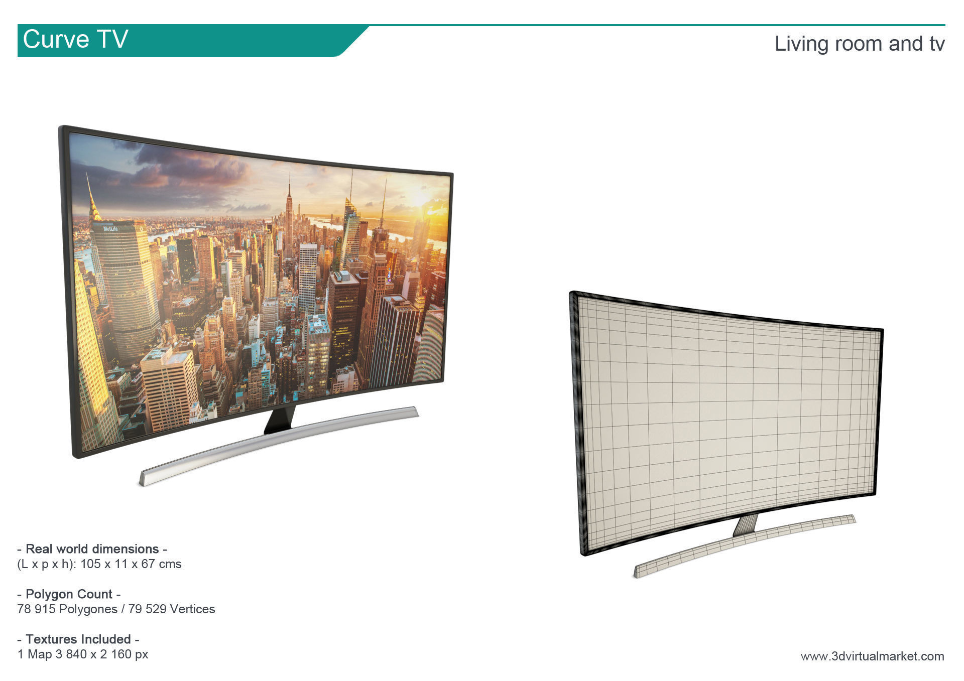 Living Room TV 3D model_3