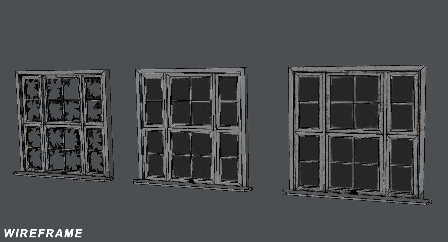 Windows Old and New Low-poly 3D model_6