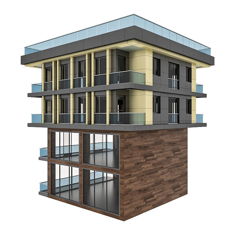 Building modern apartment 3D model_2