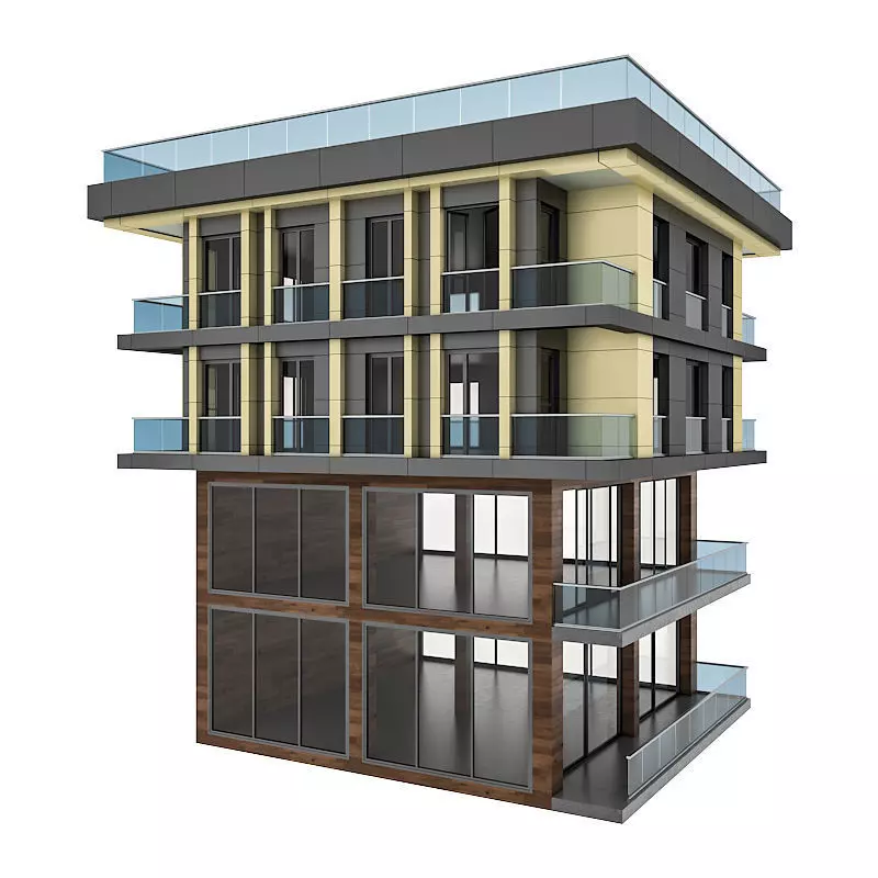 Building modern apartment 3D model_0