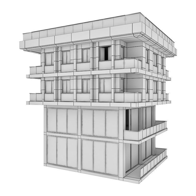 Building modern apartment 3D model_6