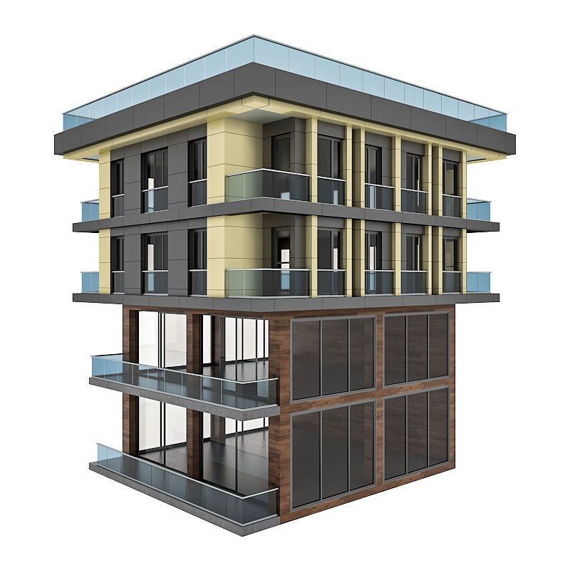 Building modern apartment 3D model_1
