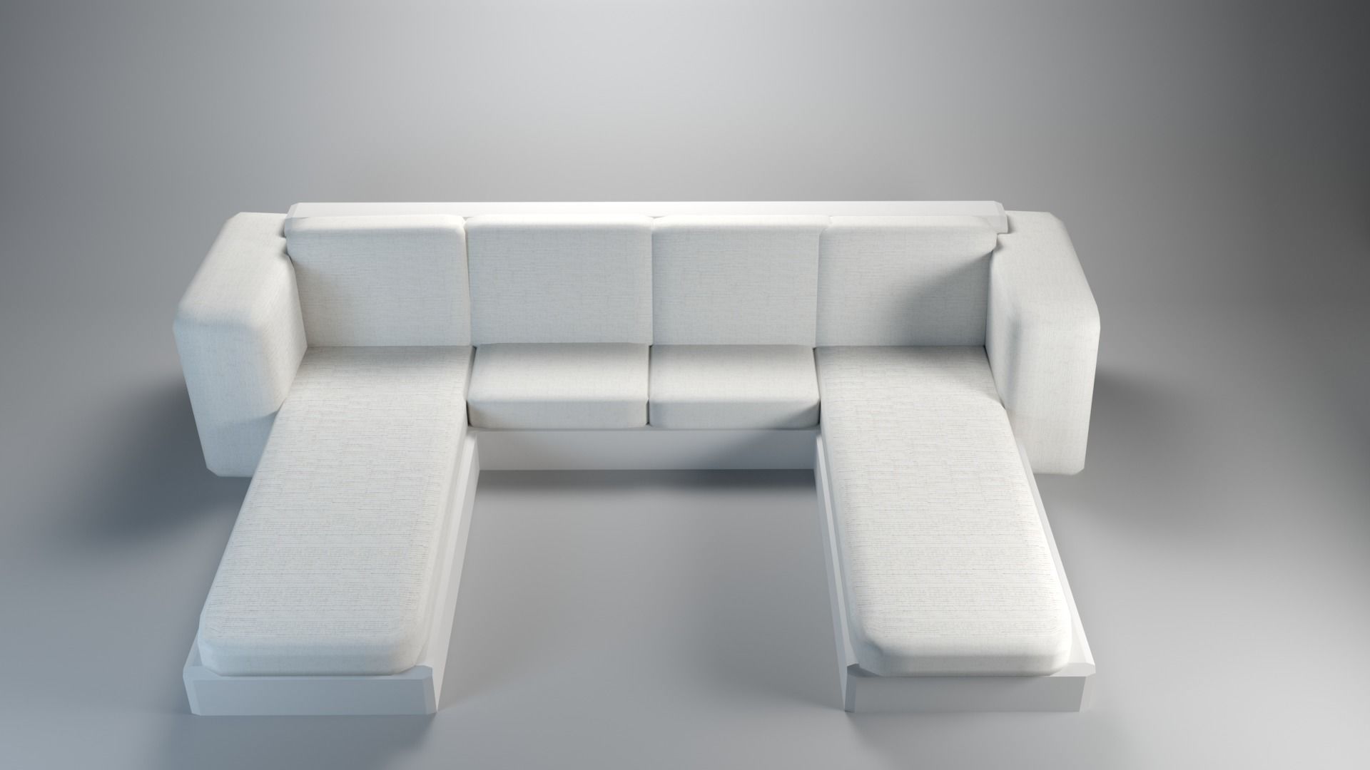 White Sofa 3D model_1