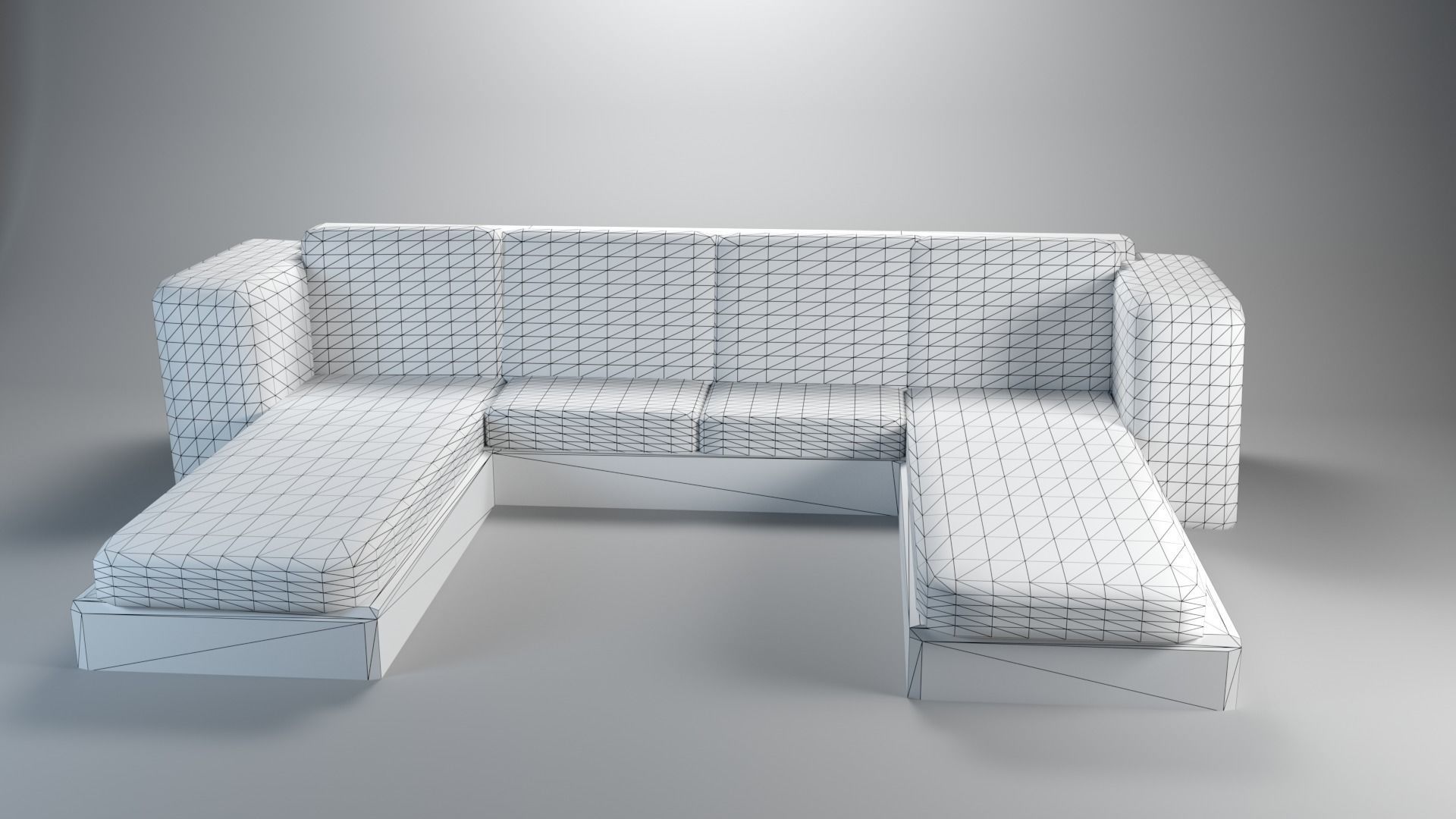 White Sofa 3D model_2