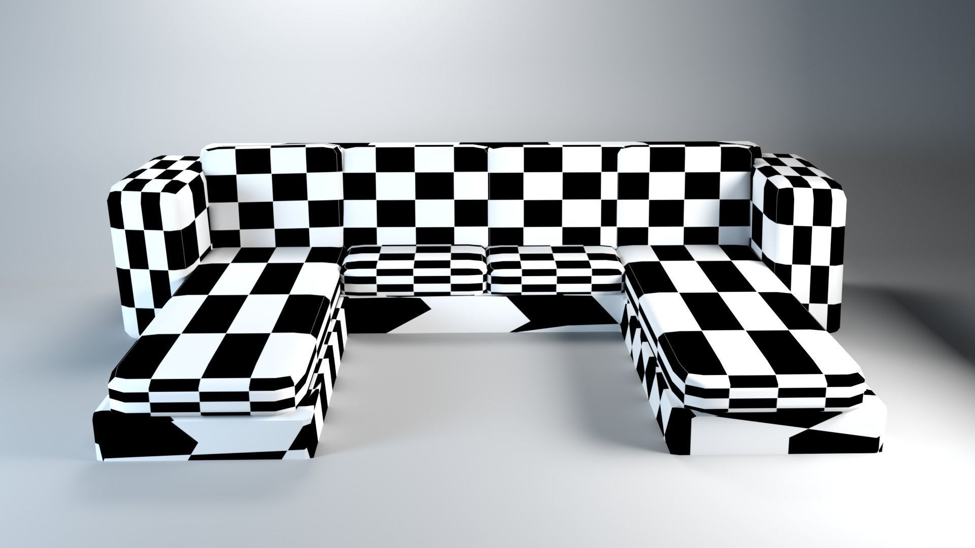 White Sofa 3D model_3