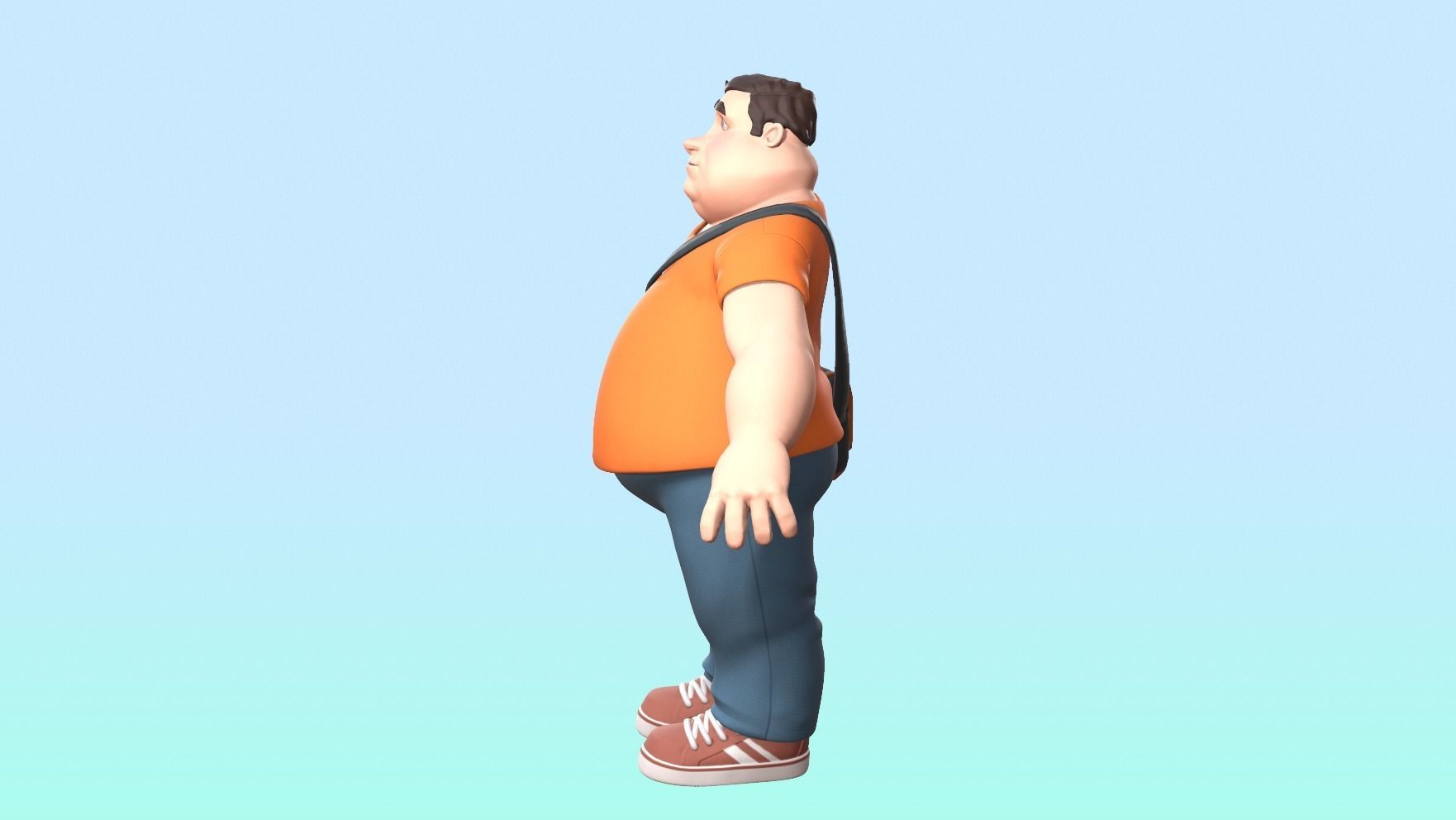 Cartoon male character Low-poly 3D model_8