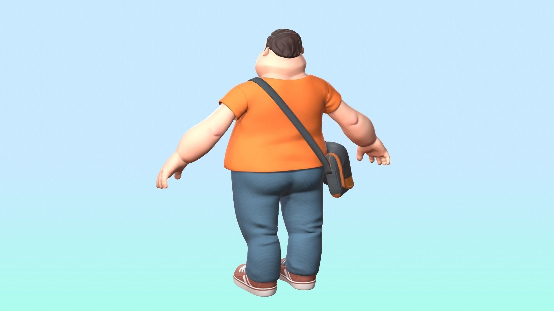 Cartoon male character Low-poly 3D model_9