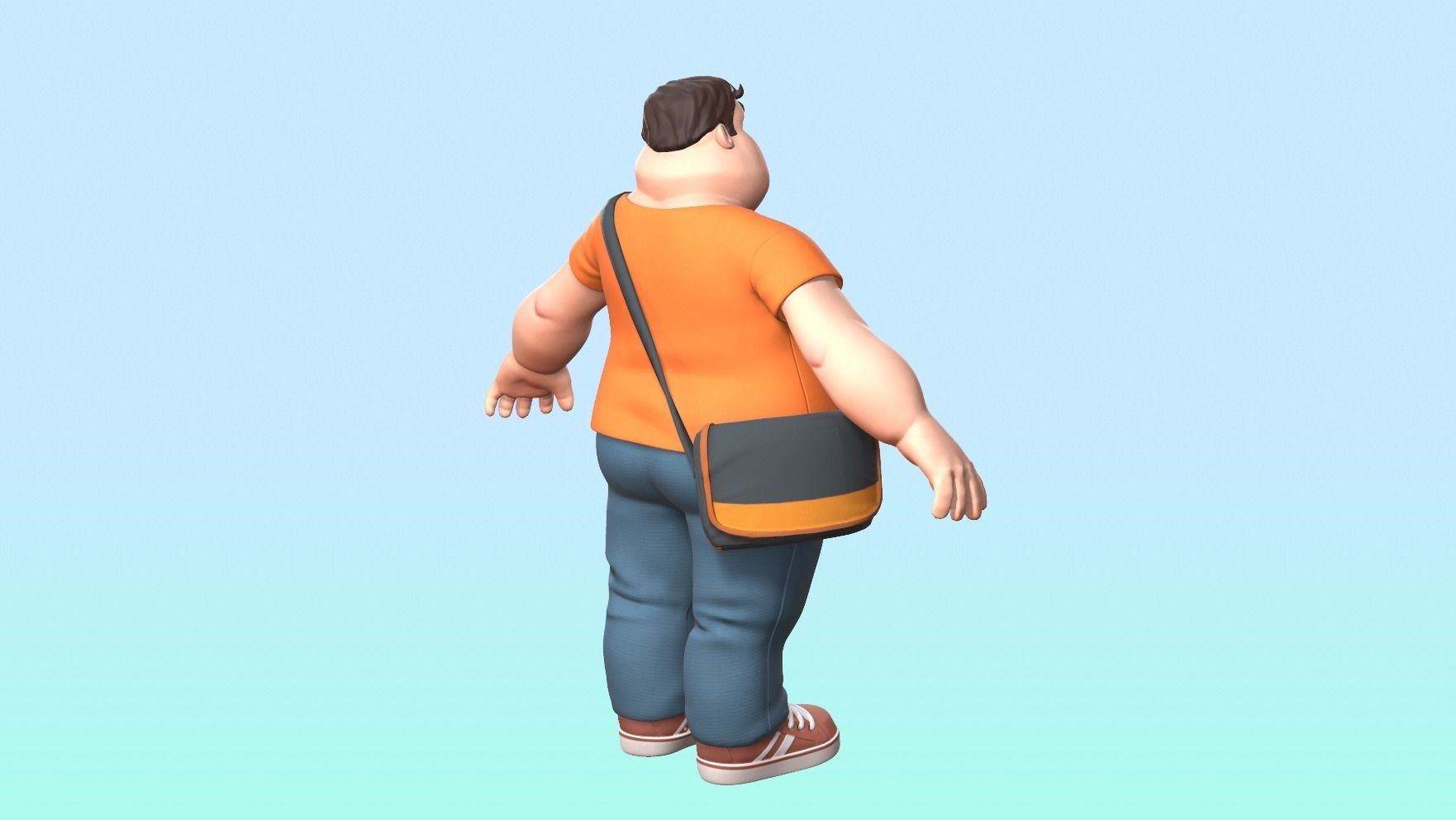 Cartoon male character Low-poly 3D model_10