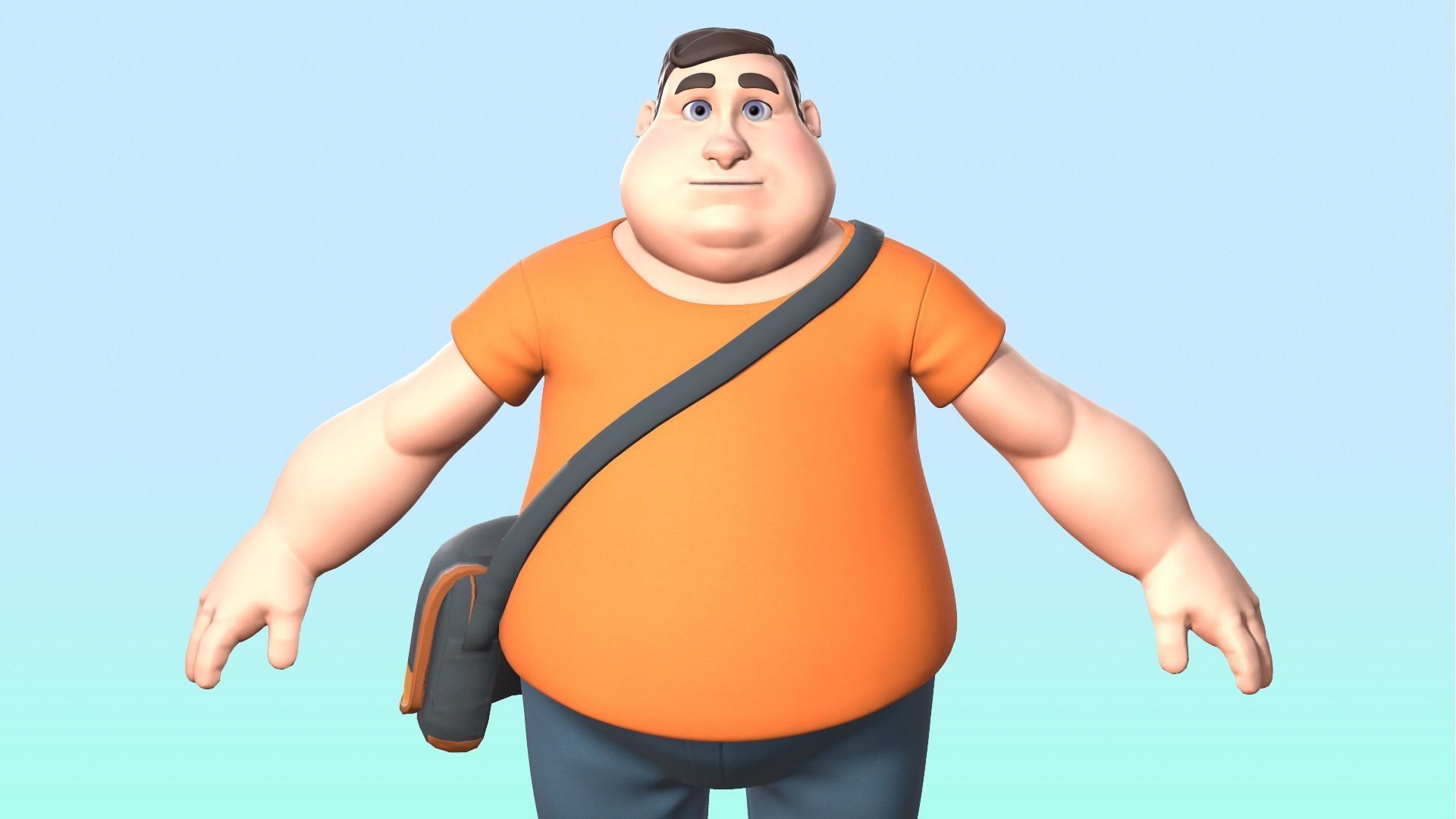 Cartoon male character Low-poly 3D model_4