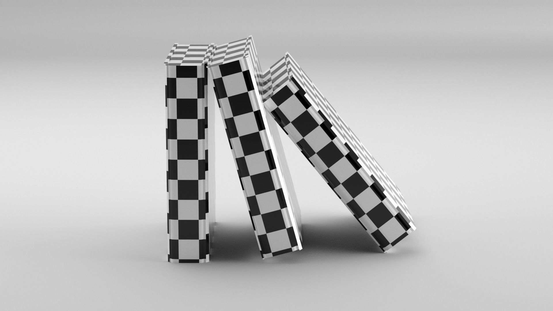 Books three stacked 3D model_2