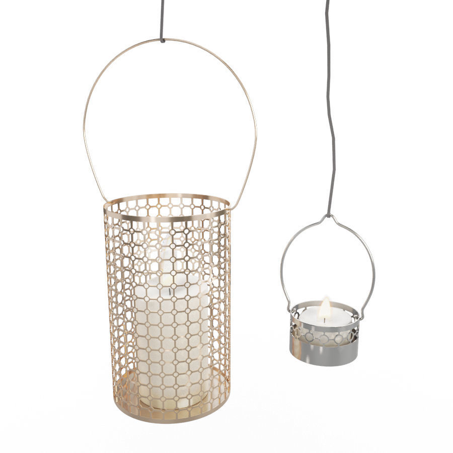 Metallic Candle Holder  3D model_2