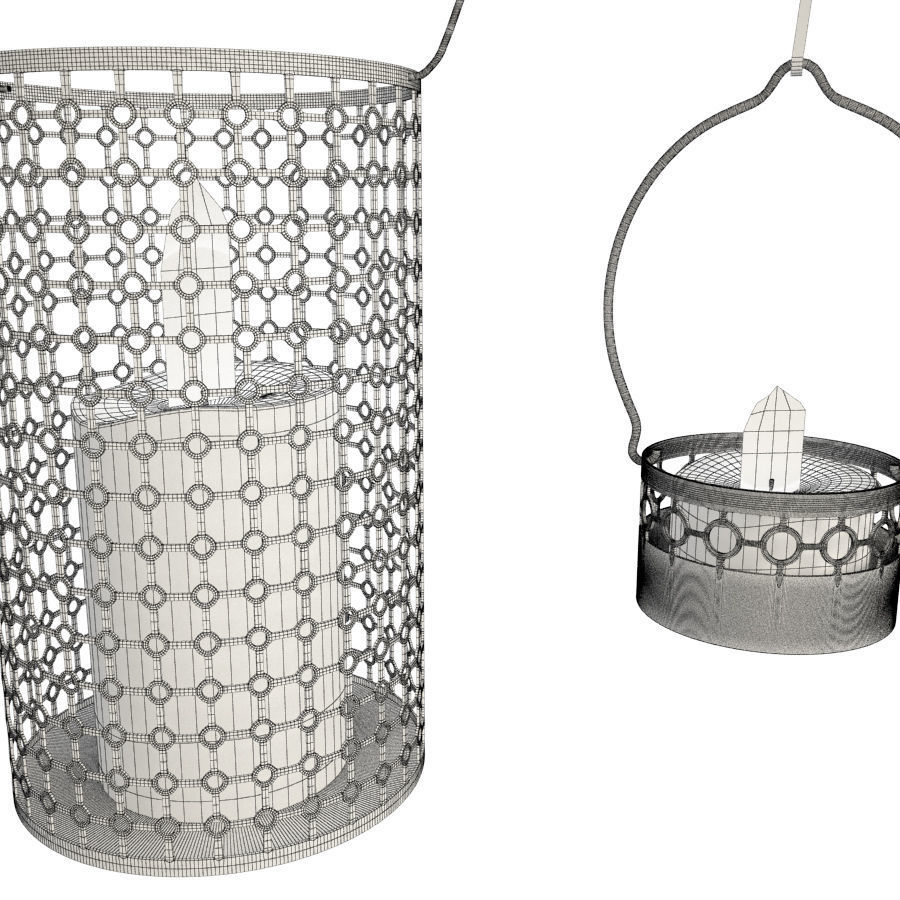 Metallic Candle Holder  3D model_3