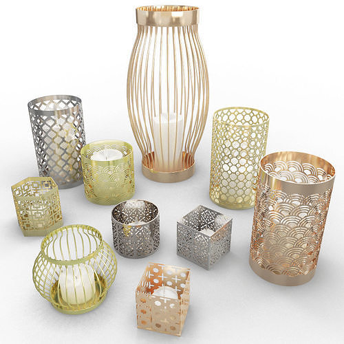Metallic Candle Holder  3D model