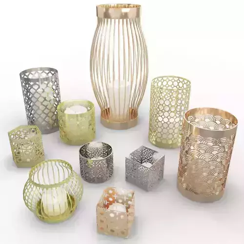 Metallic Candle Holder  3D model