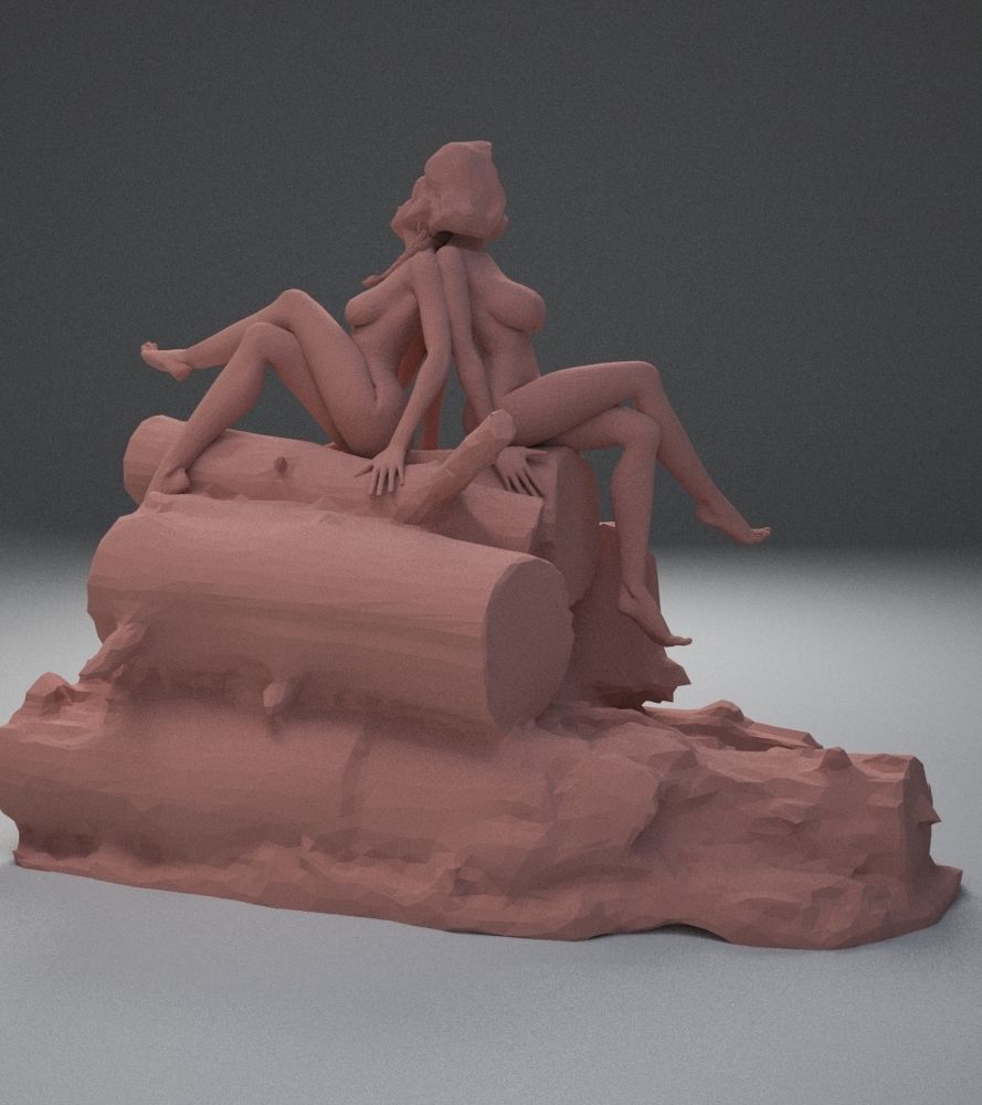 two naked girls 3D print model_17
