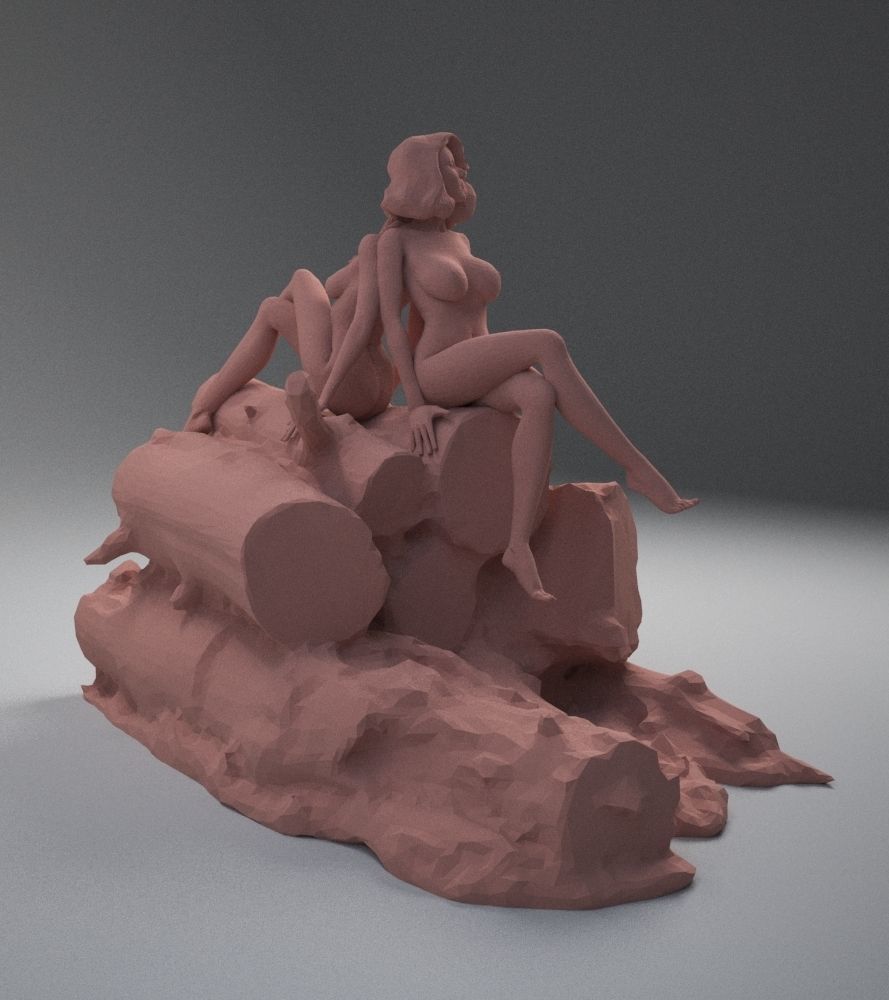 two naked girls 3D print model_19