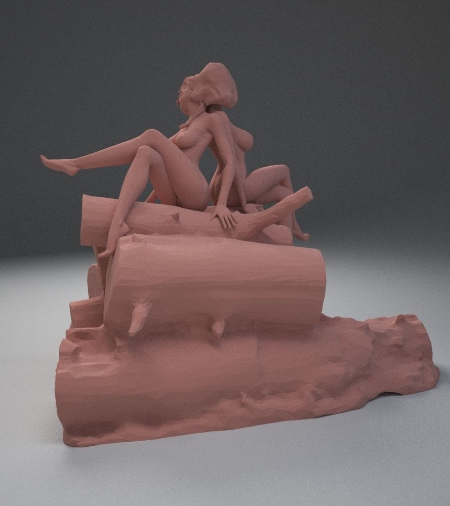 two naked girls 3D print model_15
