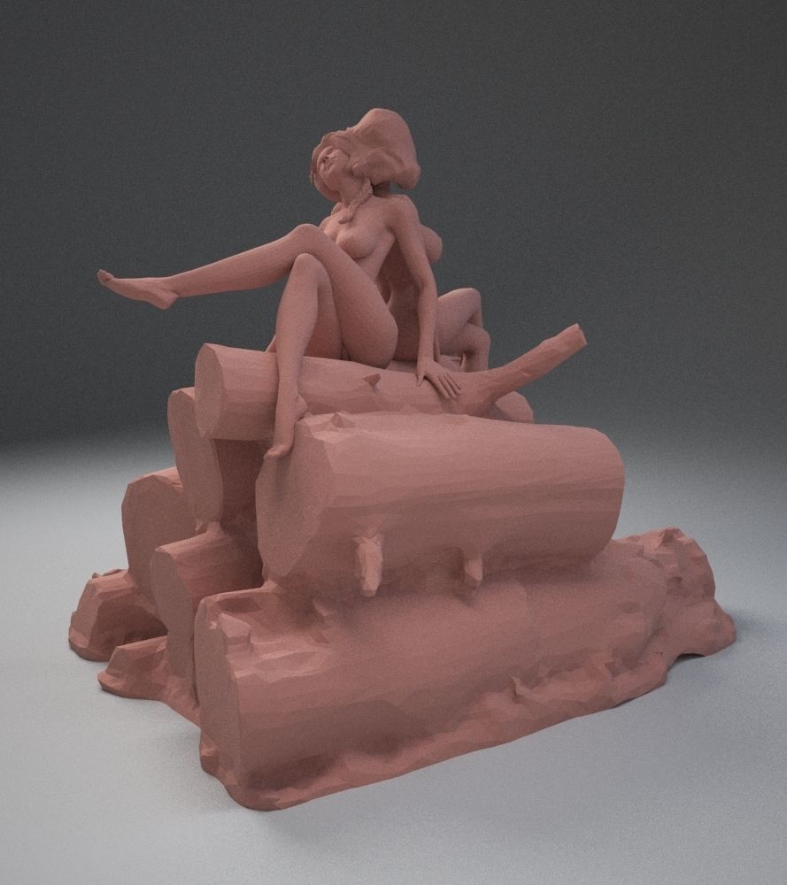 two naked girls 3D print model_14