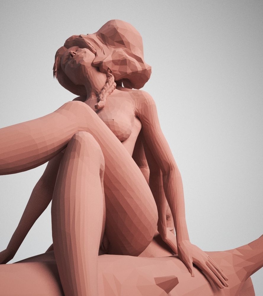 two naked girls 3D print model_2