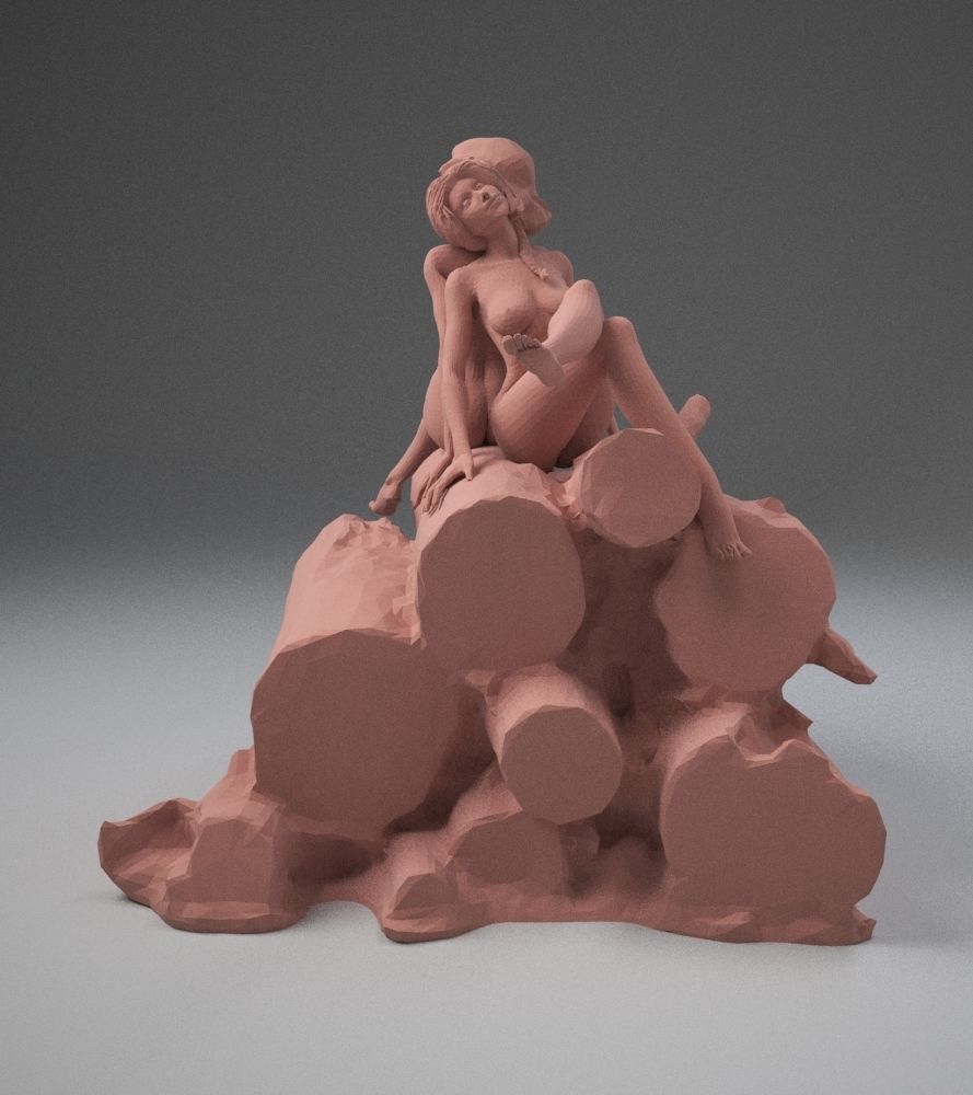 two naked girls 3D print model_11