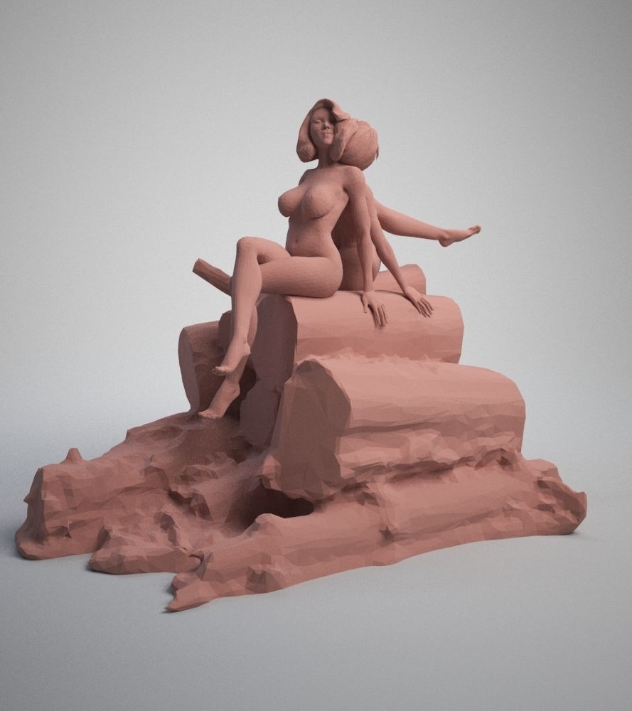 two naked girls 3D print model_4