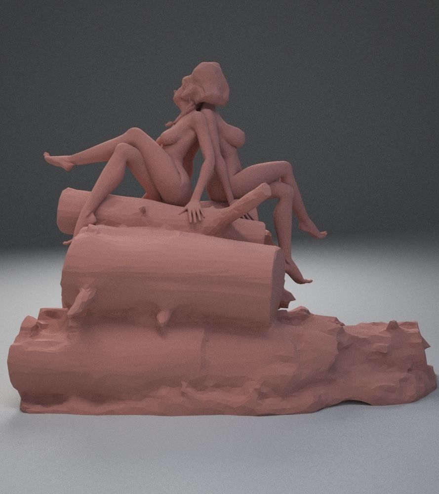 two naked girls 3D print model_16