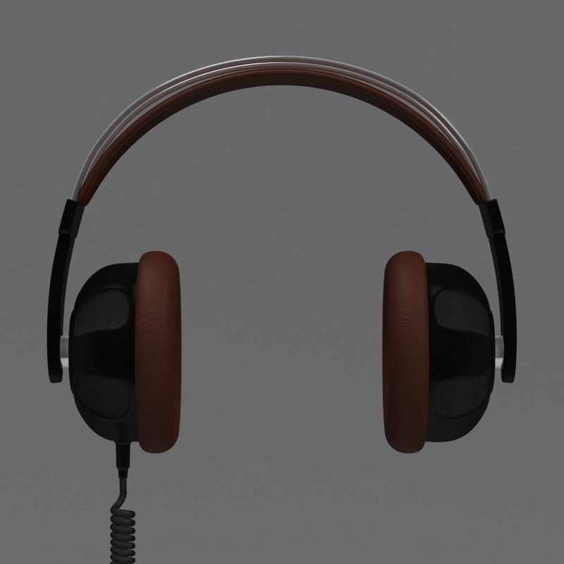 Headphone and Cord Low-poly 3D model_4