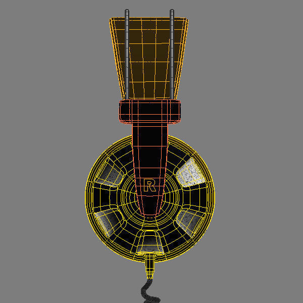 Headphone and Cord Low-poly 3D model_12