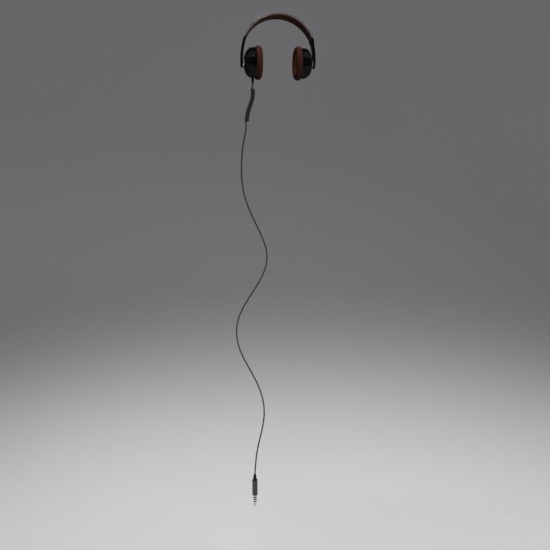 Headphone and Cord Low-poly 3D model_7