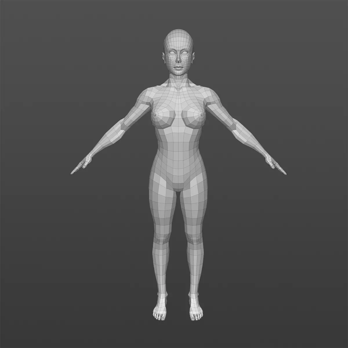 Girl Base Mesh Free low-poly 3D model