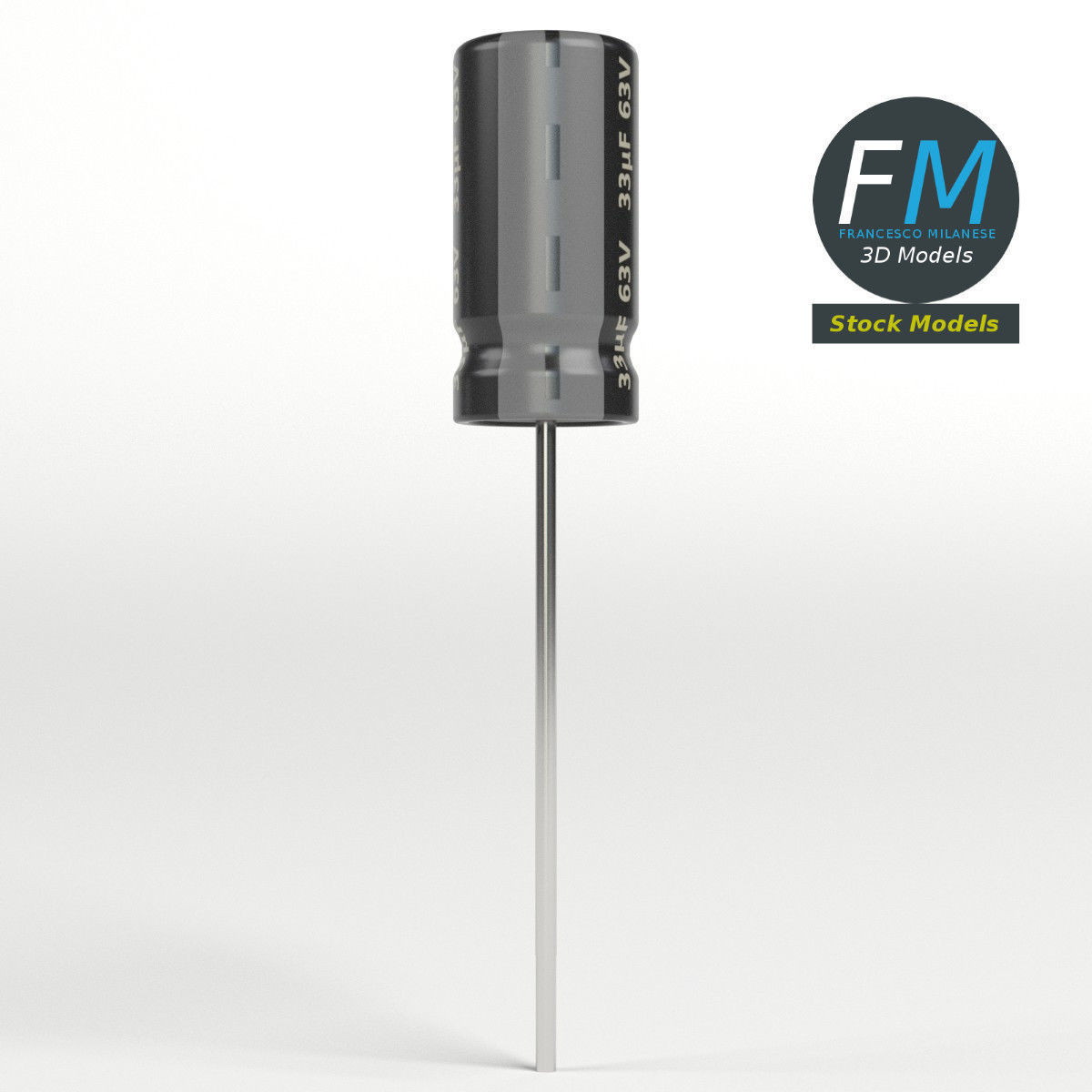 Electrolytic capacitor 3D model_4