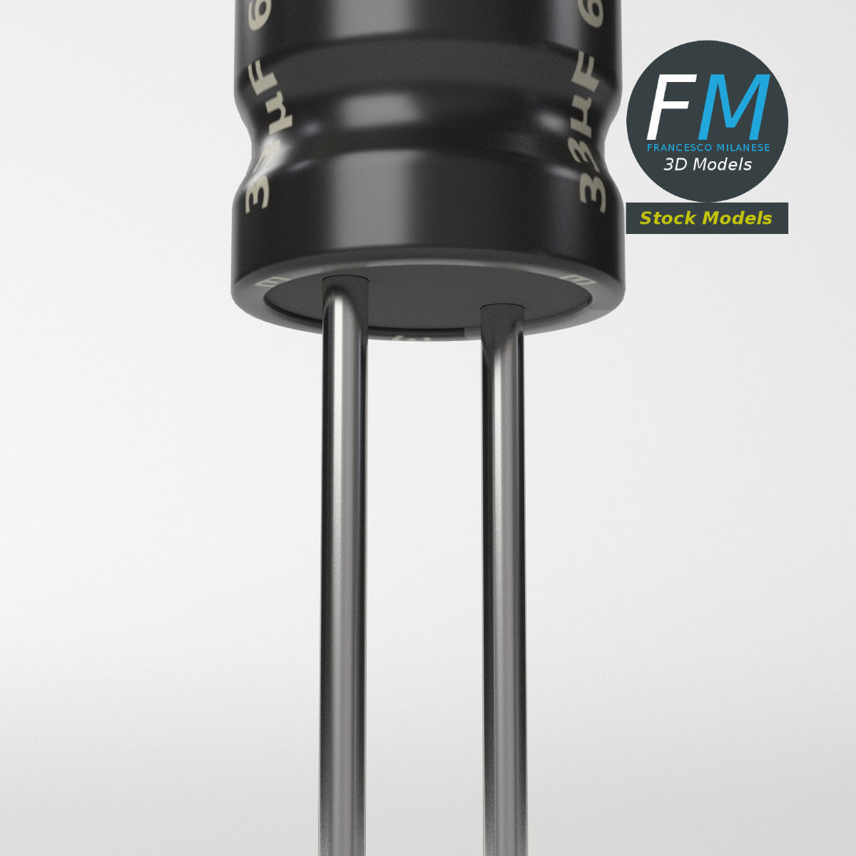 Electrolytic capacitor 3D model_5