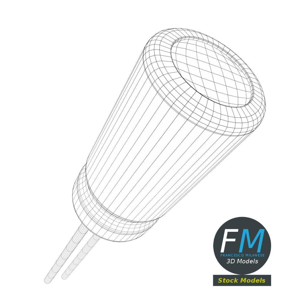 Electrolytic capacitor 3D model_7