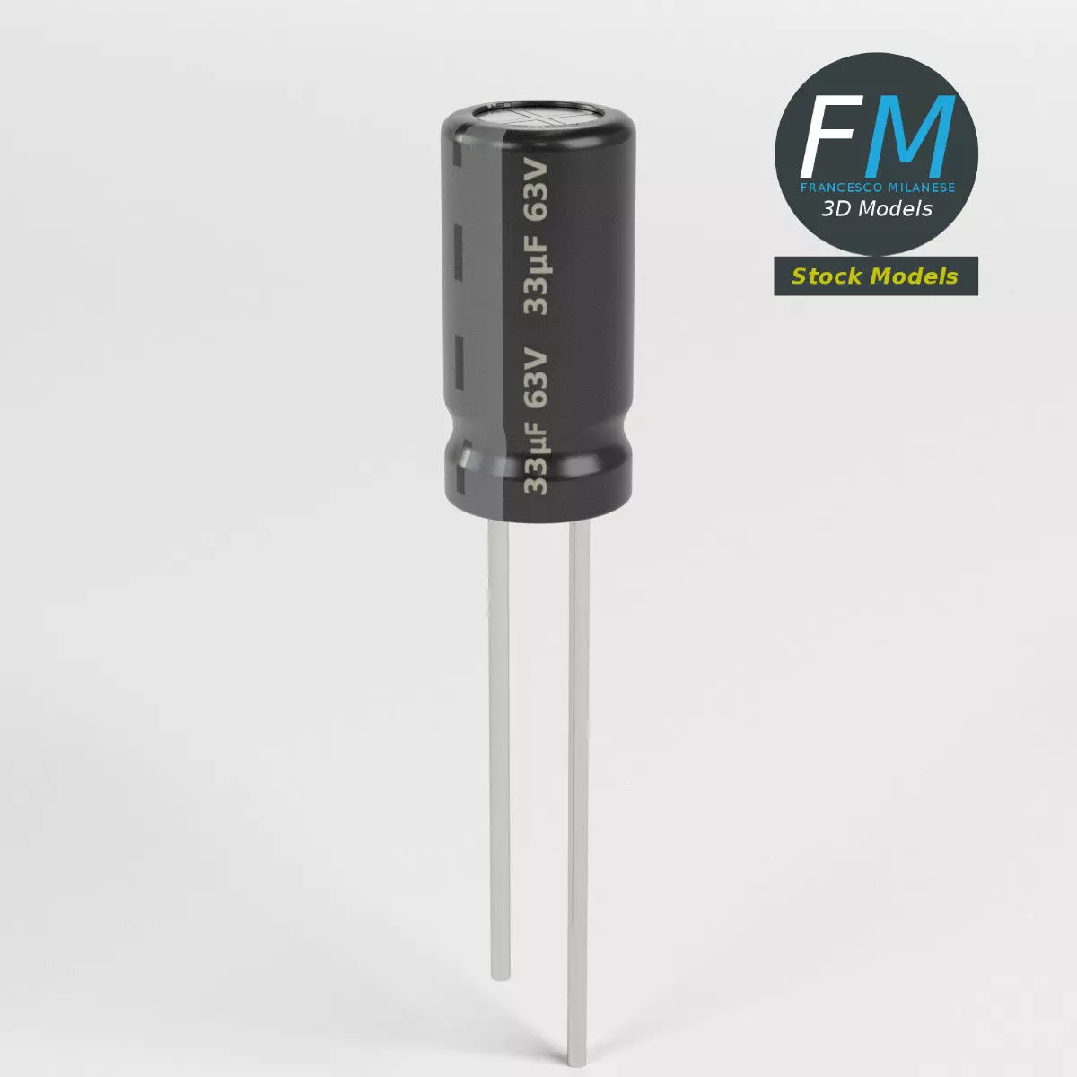 Electrolytic capacitor 3D model_0