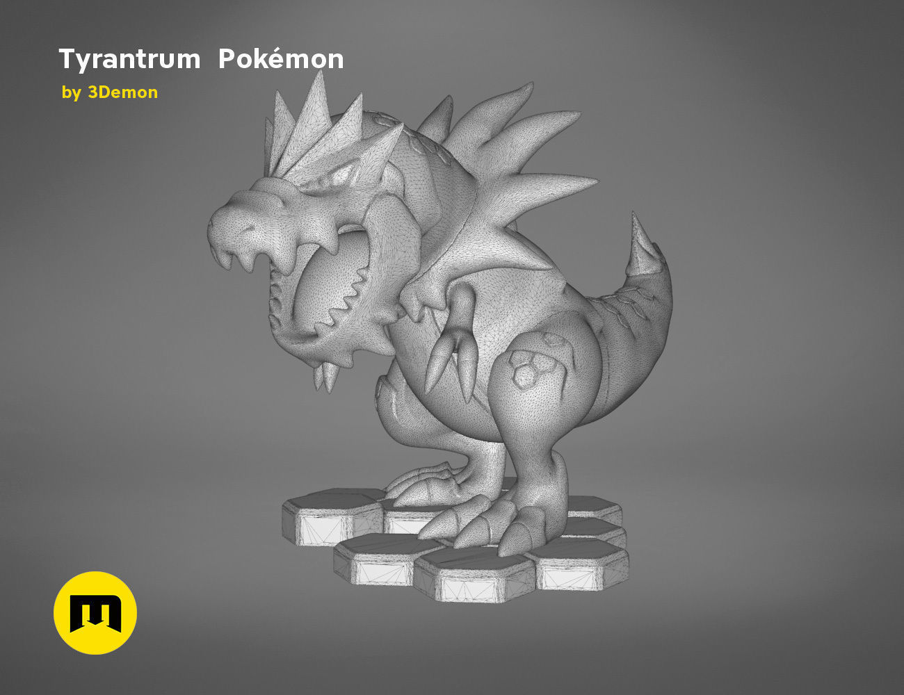 Tyrantrum Pokemon 3D print model_12