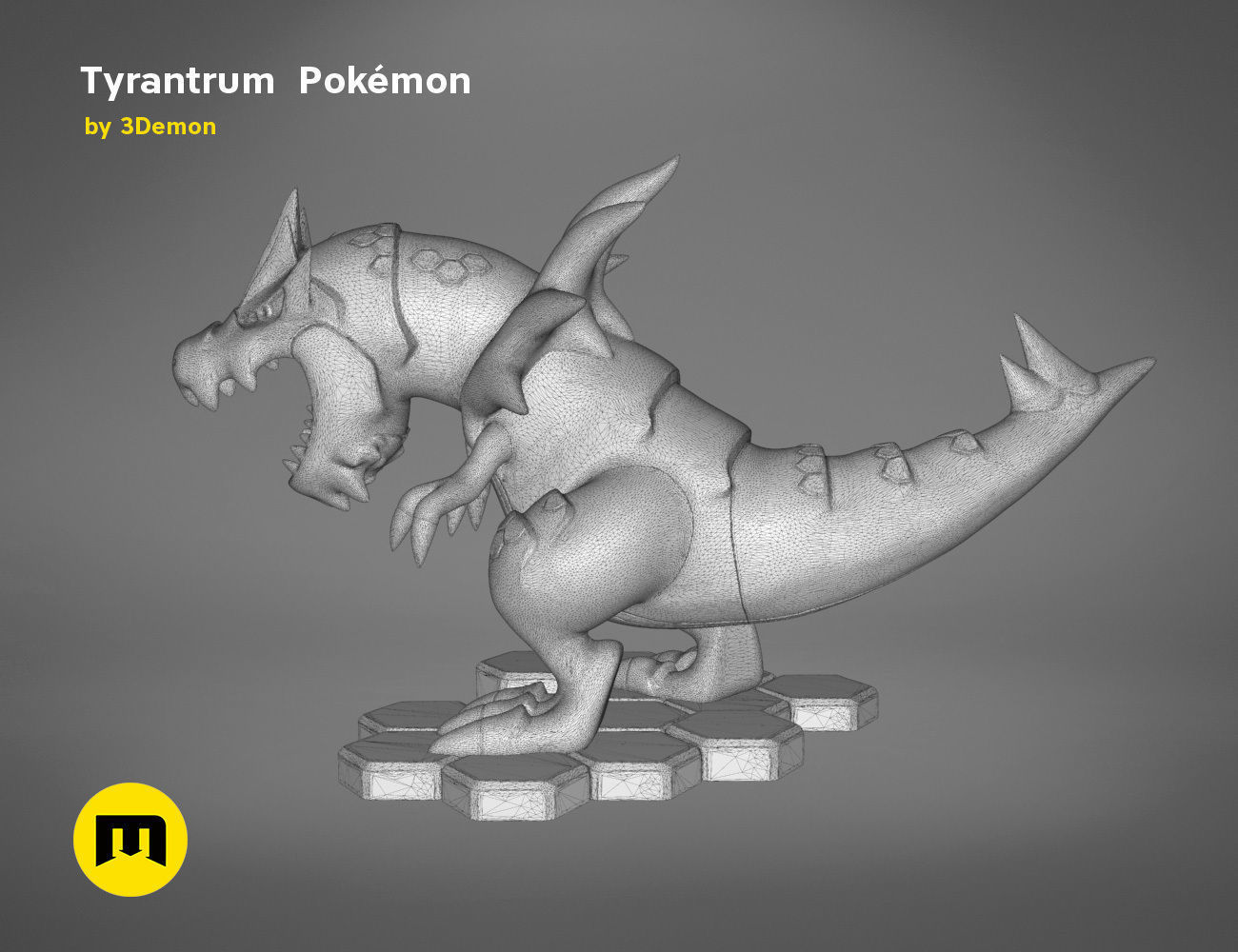 Tyrantrum Pokemon 3D print model_10