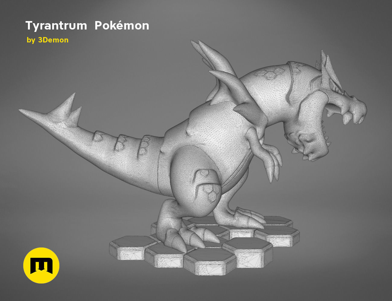 Tyrantrum Pokemon 3D print model_11