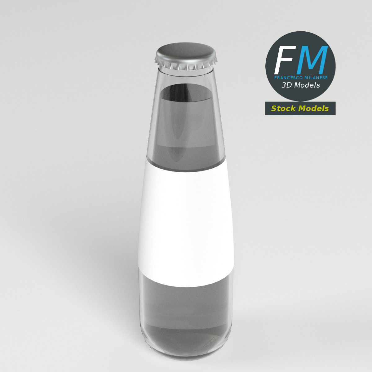 Small aperitif bottle 3D model_2