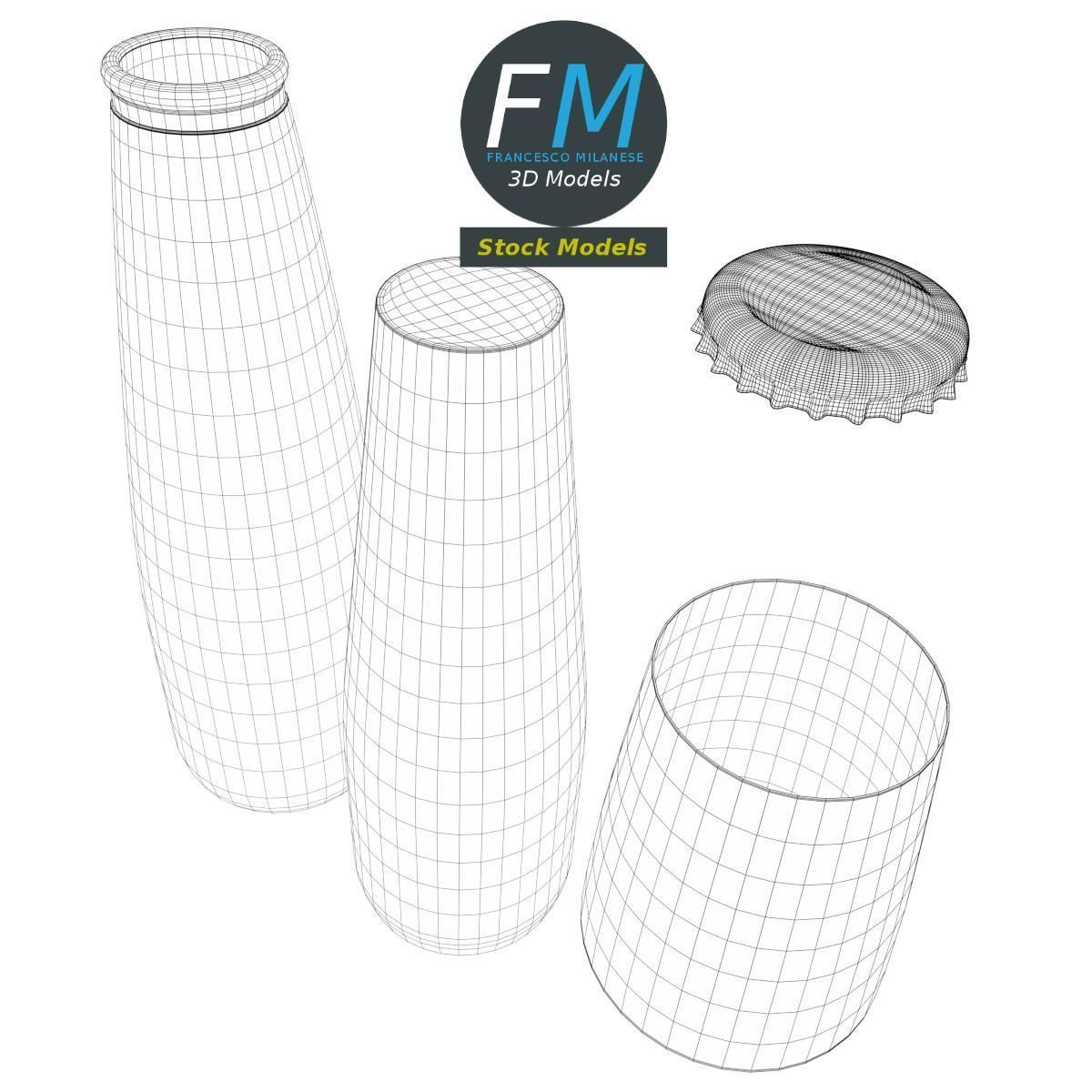 Small aperitif bottle 3D model_8