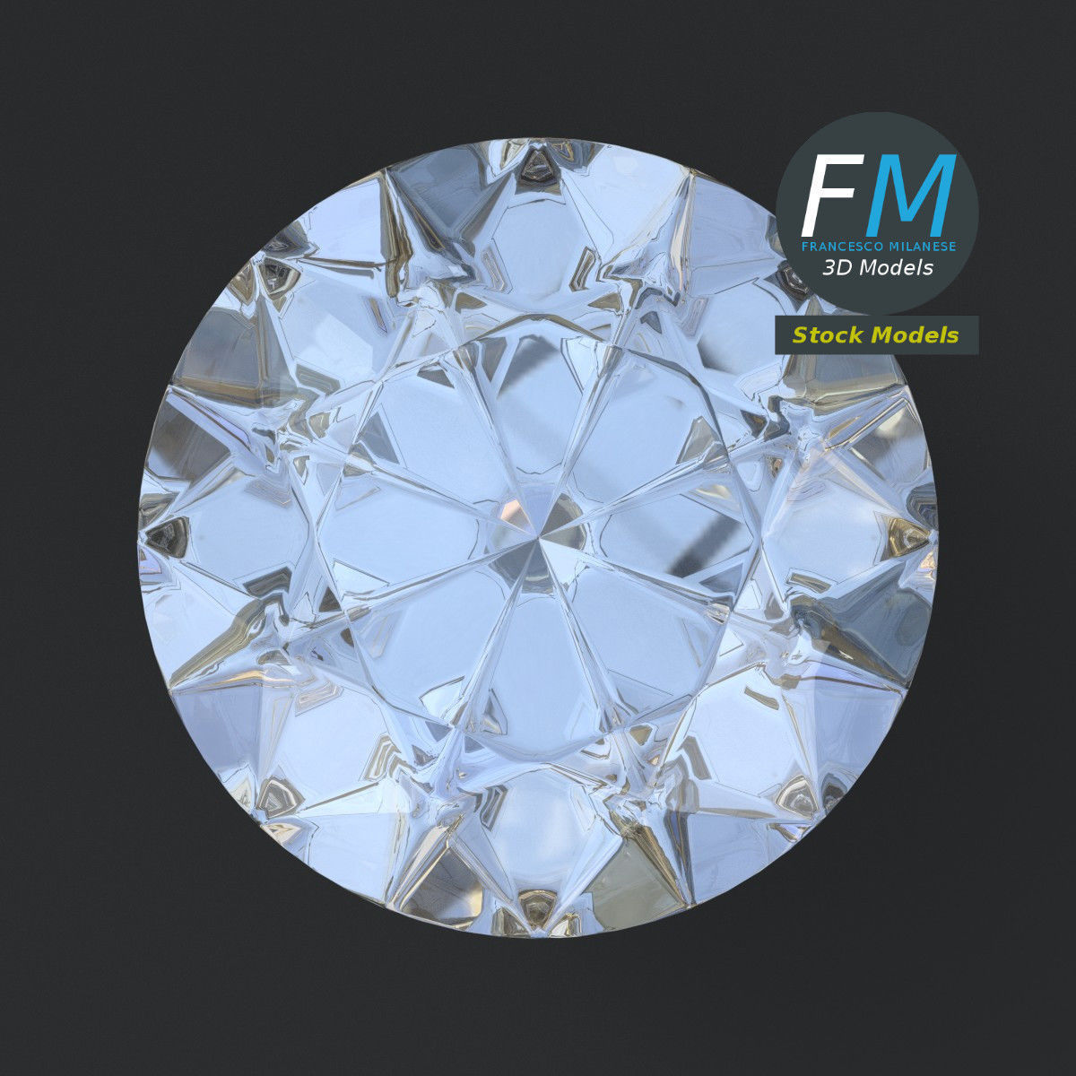 Stylized diamond 3D model_6