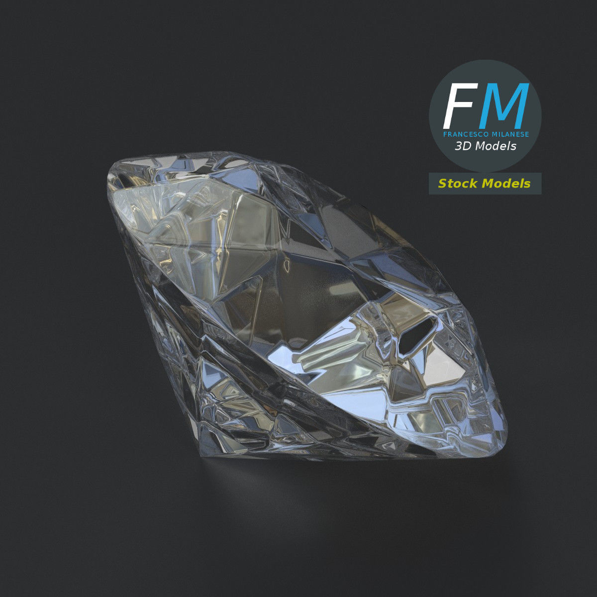 Stylized diamond 3D model_2
