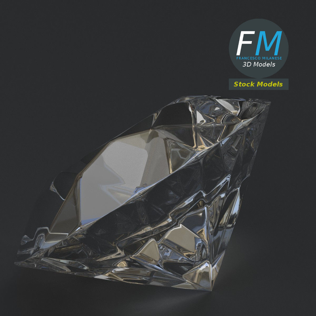 Stylized diamond 3D model_5