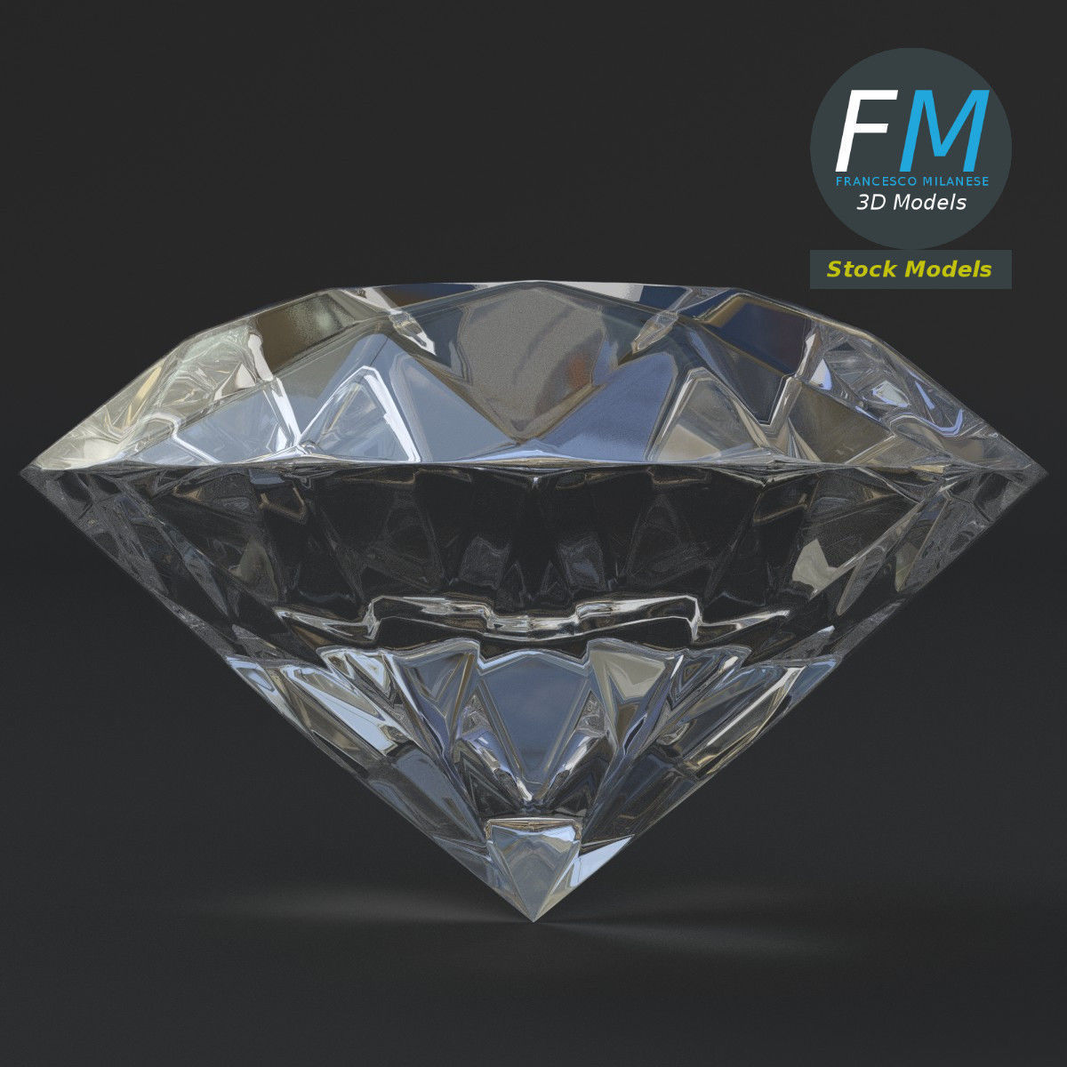 Stylized diamond 3D model_3