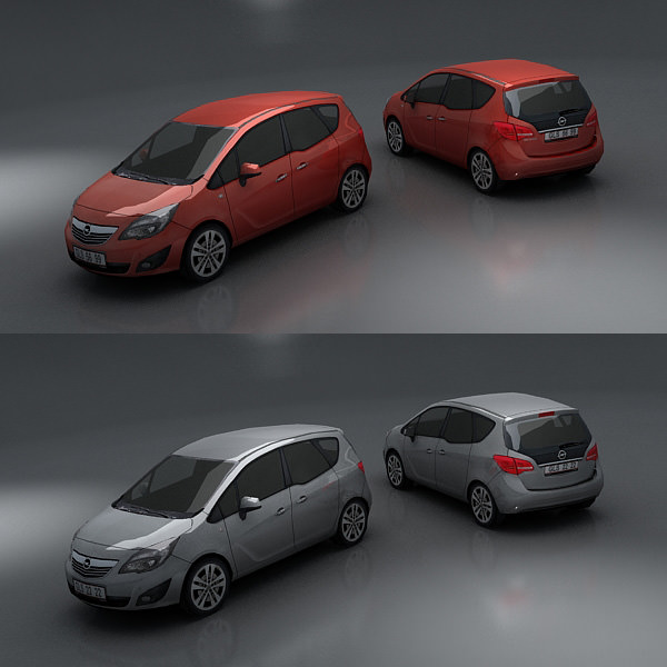 Opel Meriva Low-poly 3D model_2