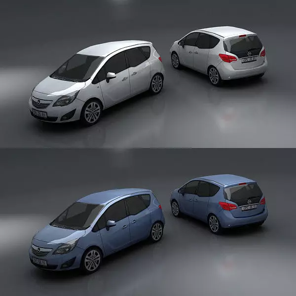 Opel Meriva Low-poly 3D model_0